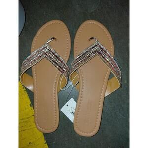 Rose gold sparkle sandals size 10